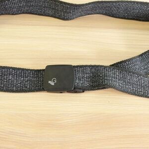 Woven Black Mens Belt 36 Slide Buckle Fabric Basic No Holes Work Gevaert JAPAN‎